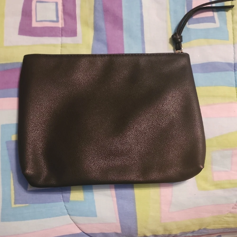 Victoria's Secret Black and Green Wristlet with Sleek Design